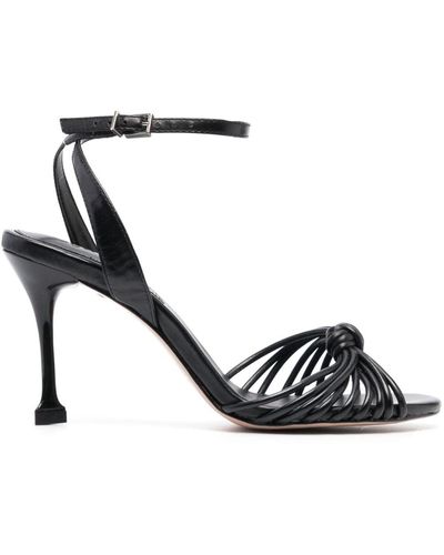 SCHUTZ SHOES Knot-detail 95mm Leather Sandals - Black