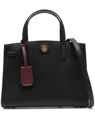 Tory Burch Robinson Small Leather Tote Bag - Black