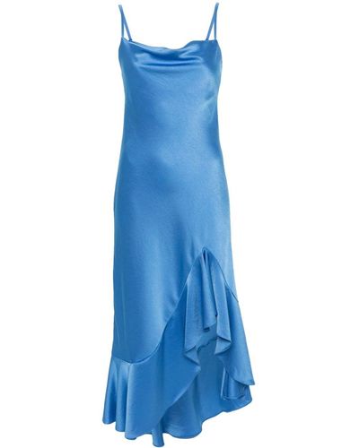 Maje Satin Midi Dress - Blue