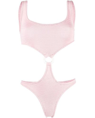 Reina Olga Cut-detail Fitted Swimsuit - Pink