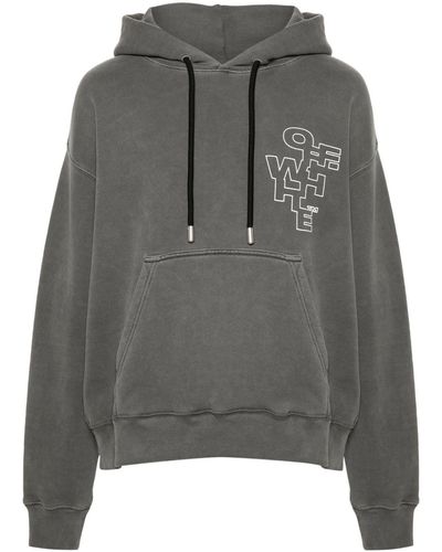 Off-White c/o Virgil Abloh Arrows-motif Cotton Hoodie - Grey