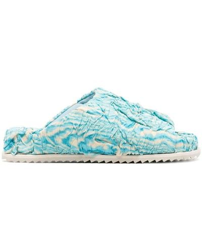 Yume Yume Abstract-print Slip-on Slides - Blue