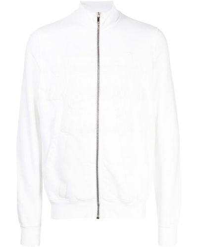 Rick Owens Logo-embossed Zip-front Cotton Jacket - White