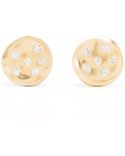 Nada Ghazal 18kt Yellow Gold Diamonds Baby Malak Ice Mini Earrings - Natural