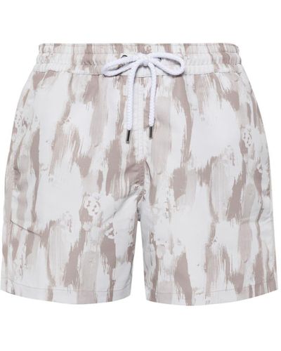 Frescobol Carioca Seascape Badeshorts mit abstraktem Print - Blau