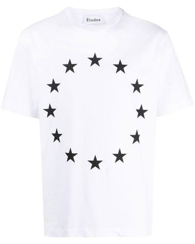 Etudes Studio T-Shirt aus Bio-Baumwolle mit Sternen - Weiß