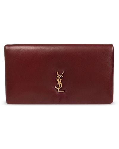 Saint Laurent Large Calypso leather wallet - Morado