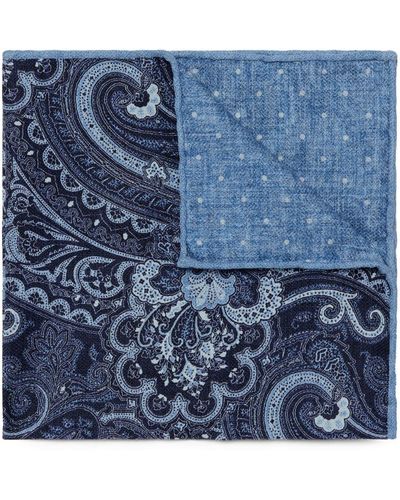 Brunello Cucinelli Pañuelo de bolsillo con estampado floral - Azul