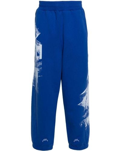 A_COLD_WALL* Brushstroke-print Cotton Track Pants - Blue