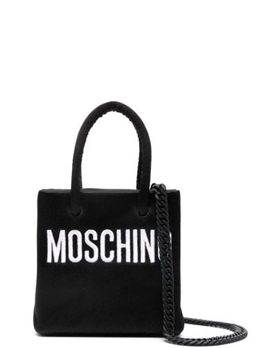 Moschino Mini-Tasche mit Logo-Stickerei - Schwarz