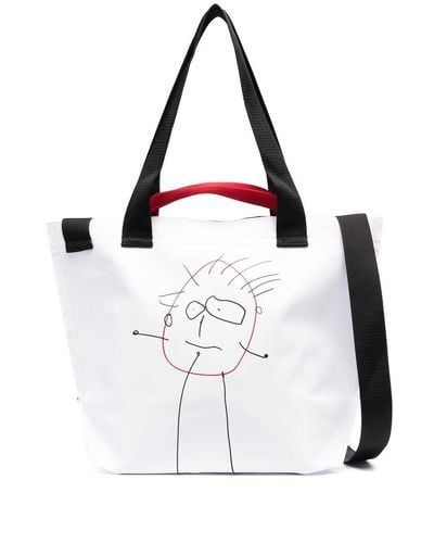 Plan C Graphic-print Shoulder Bag - White