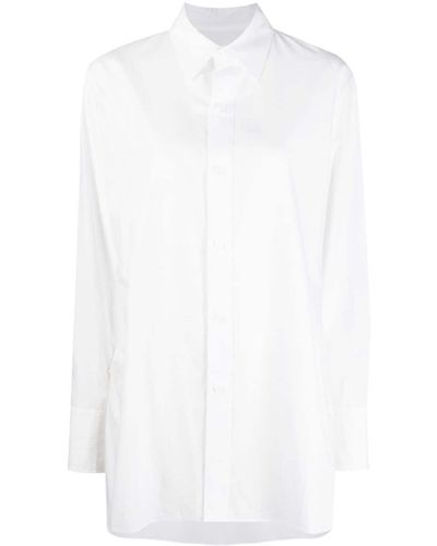 Yohji Yamamoto Long-sleeved Poplin Shirt - White