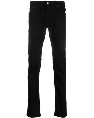 Jacob Cohen Slim-Fit-Jeans mit Logo-Patch - Schwarz