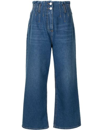 MSGM Weite Jeans mit hohem Bund - Blau