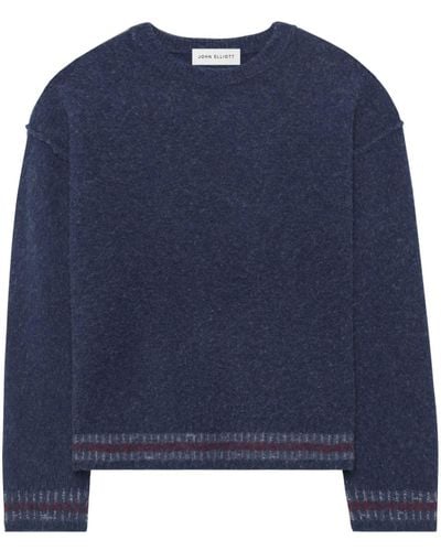 John Elliott Varsity Brushed-wool Sweater - Blue