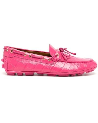 Bally Kerbs Crocodile-effect Loafers - Pink