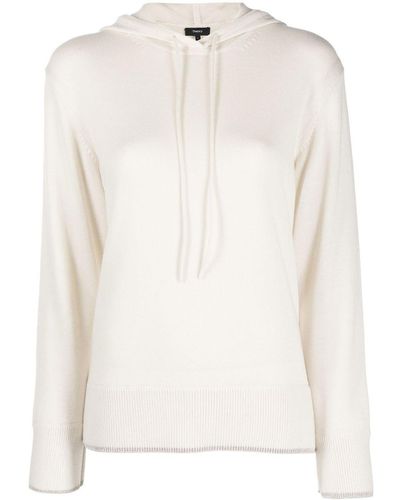 Theory Knitted Cotton-blend Hoodie - White