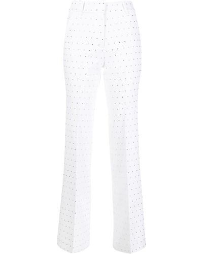 MICHAEL Michael Kors Crystal-embellished Flared Trousers - White