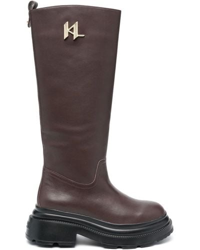 Karl Lagerfeld Danton Knee-high Riding Boots - Brown