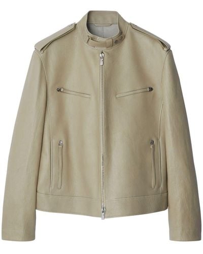 Burberry Klassische Lederjacke - Grün