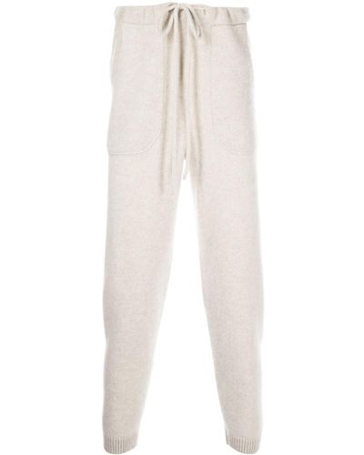 The Elder Statesman Drawstring Cashmere Track Pants - White