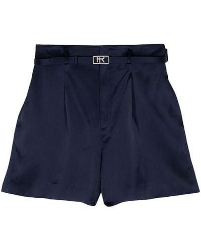 Ralph Lauren Collection Belted satin shorts - Bleu
