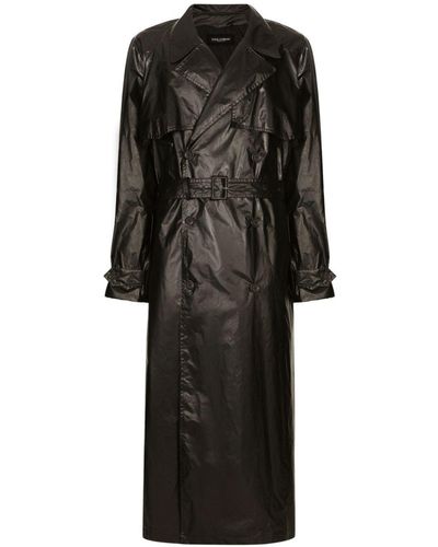 Dolce & Gabbana Cappotto doppiopetto con cintura - Nero