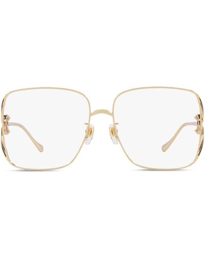 Gucci GG スクエア眼鏡フレーム - ナチュラル