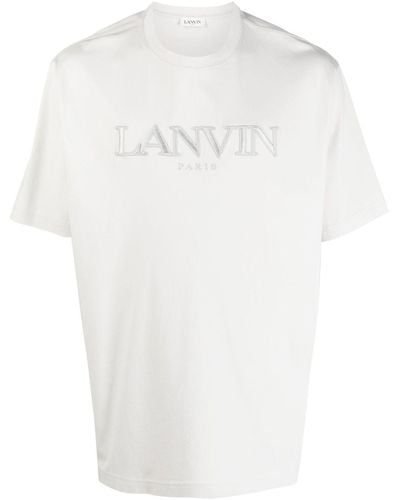Lanvin Classic Paris Embroider T-shirt Mastic - White