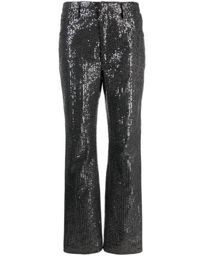 ROTATE BIRGER CHRISTENSEN High-waisted Sequin-embellished Jeans - Gray