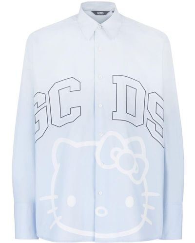 Gcds X Hello Kitty Overhemd Met Logoprint - Blauw