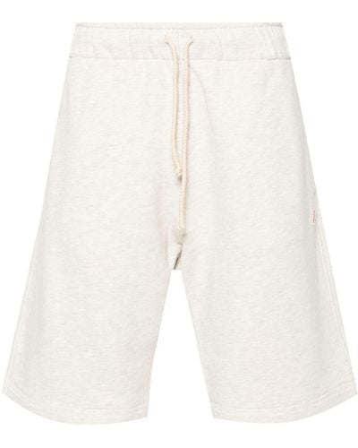 Autry Mélange-effect Cotton Shorts - White