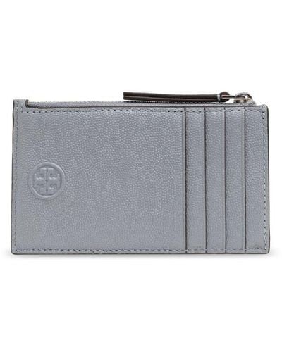 Tory Burch Zipped Leather Wallet - Gray