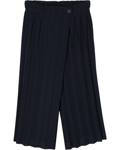 Homme Plissé Issey Miyake Pantalon plissé Edge Ensemble à coupe courte - Bleu