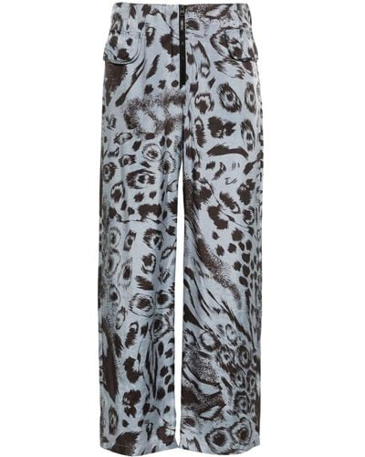 Bimba Y Lola Floral-print Cropped Trousers - Grey
