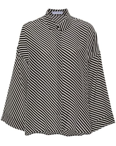 Faithfull The Brand Amici Striped Silk Shirt - Grey
