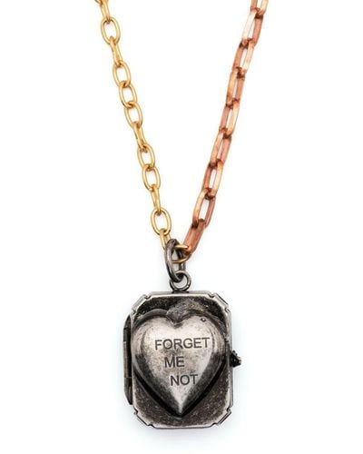 Marni Heart-pendant Chain-link Necklace - Metallic
