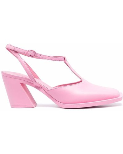 Camper Karole Block-heel Court Shoes - Pink