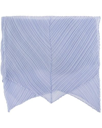 Pleats Please Issey Miyake Pointed-tip Plissé Scarf - Blue