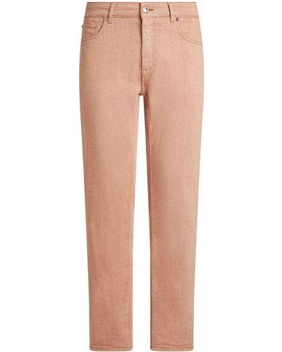 Etro Pegaso-embroidered Mid-rise Jeans - Natural