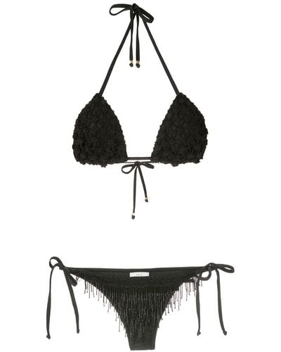 Amir Slama Beaded Embroidery Bikini Set - Black