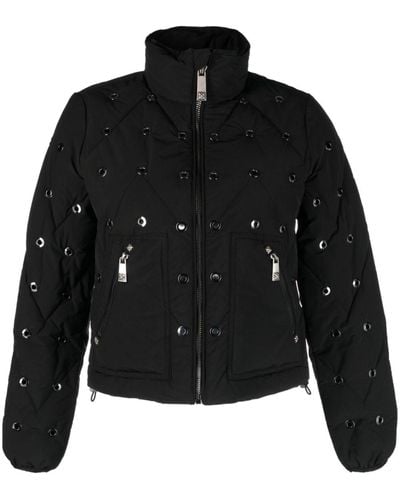 John Richmond Eyelet-detail Padded Jacket - Black