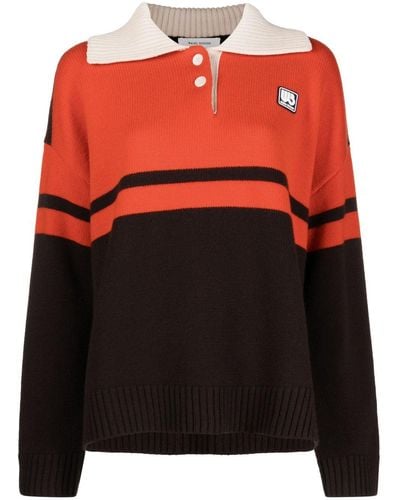 Wales Bonner Calm Wool-blend Polo Sweater - Black