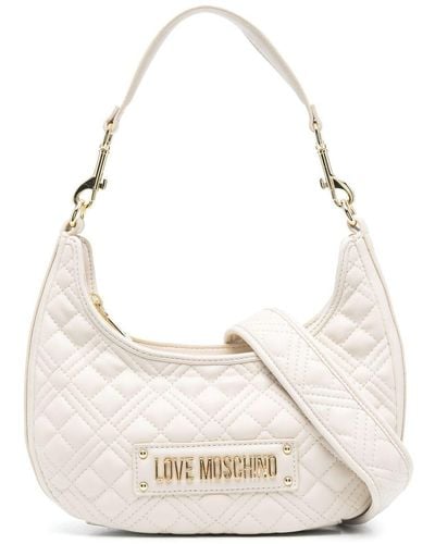 Love Moschino Logo-lettering Quilted Shoulder Bag - White