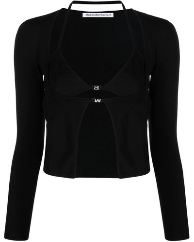 Alexander Wang Stretch Knit Bikini Cardigan - Black