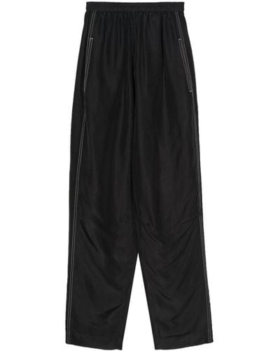 Tela Pantalones ajustados de seda - Negro
