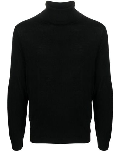 Allude Roll-neck Merino Sweater - Black