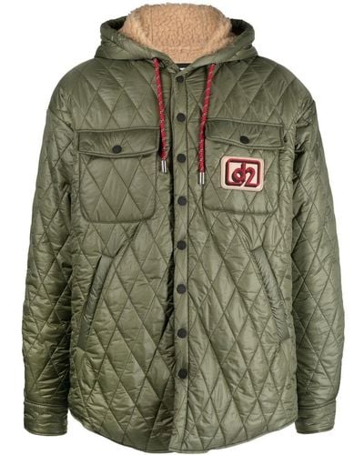 DSquared² Logo-patch Quilted Jacket - Green