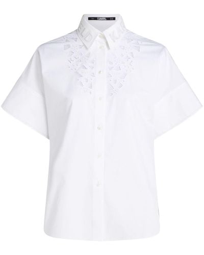 Karl Lagerfeld Embroidered Button-up Shirt - White