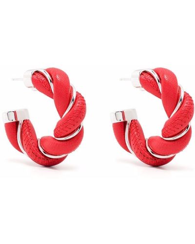 Bottega Veneta Twist-detail Hoop Earrings - Metallic